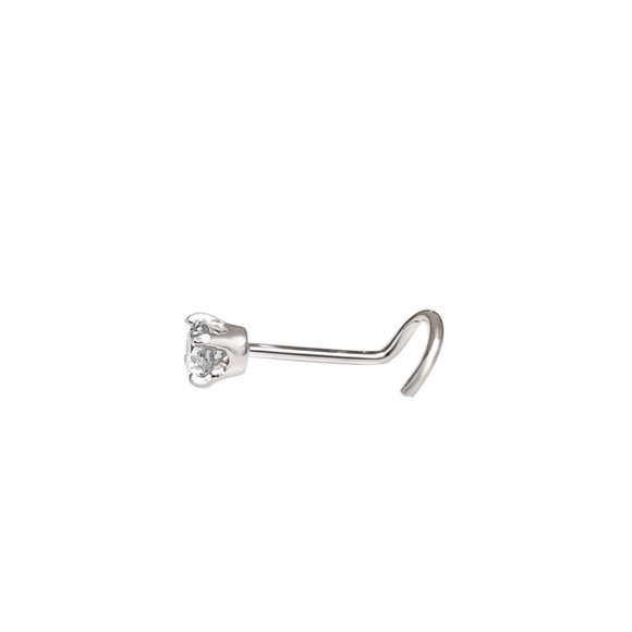 14K Yellow gold  Real Diamond  20 Gauge Nose Ring Stud - 1.8mm  new - Picture 6 of 6